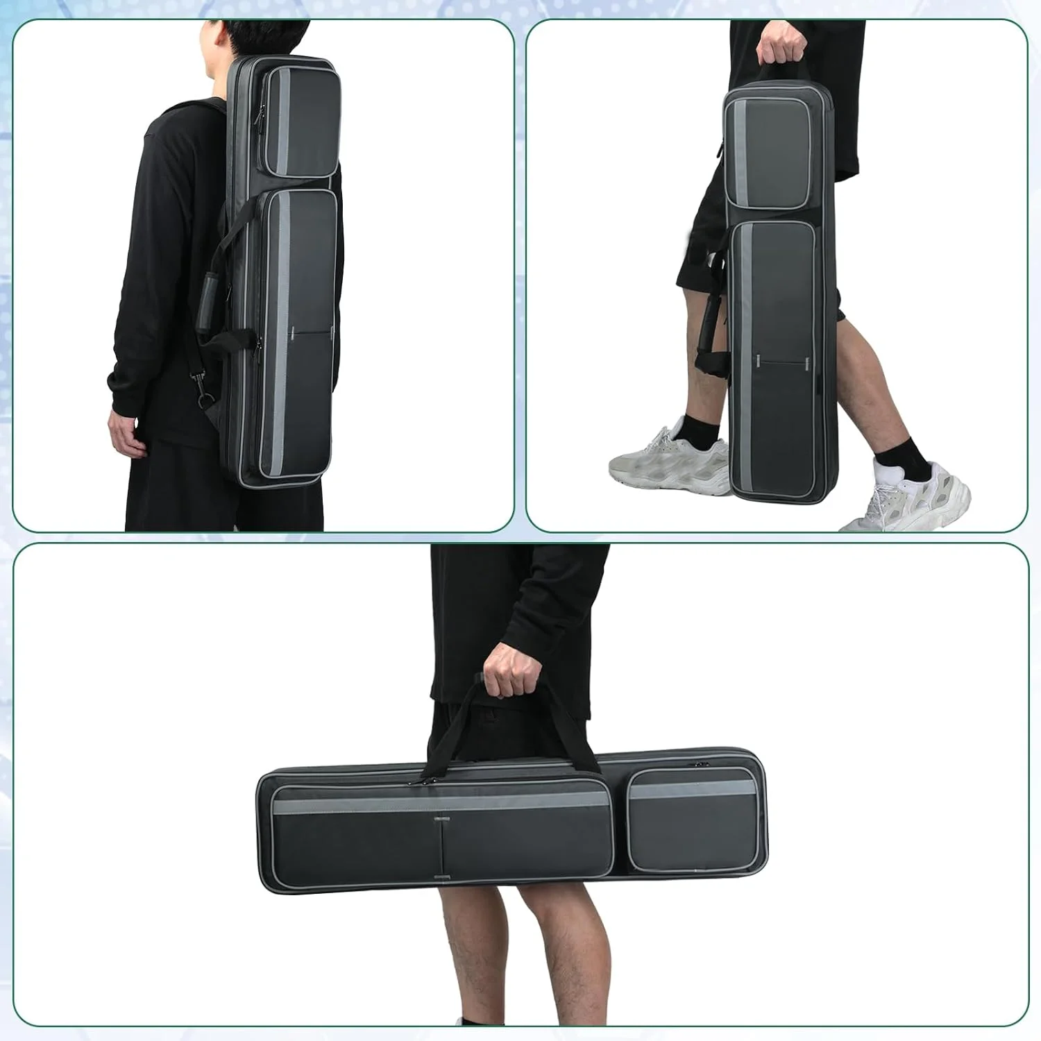 4 B * 5 S custom logo 9 hols Pool Cue Carrying Case 4 Butts and 5 Shafts  Soft Padded Billiard Stick Bag