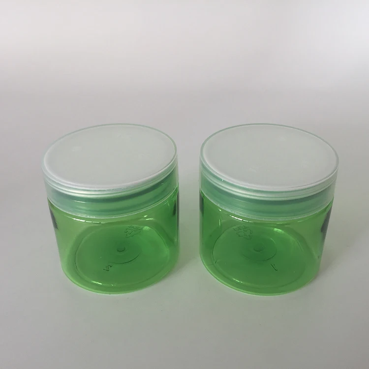 Wholesale hot sale empty 50ml PET plastic green colour cosmetic pot jar container, 50g green jar for cosmetic cream, travel use