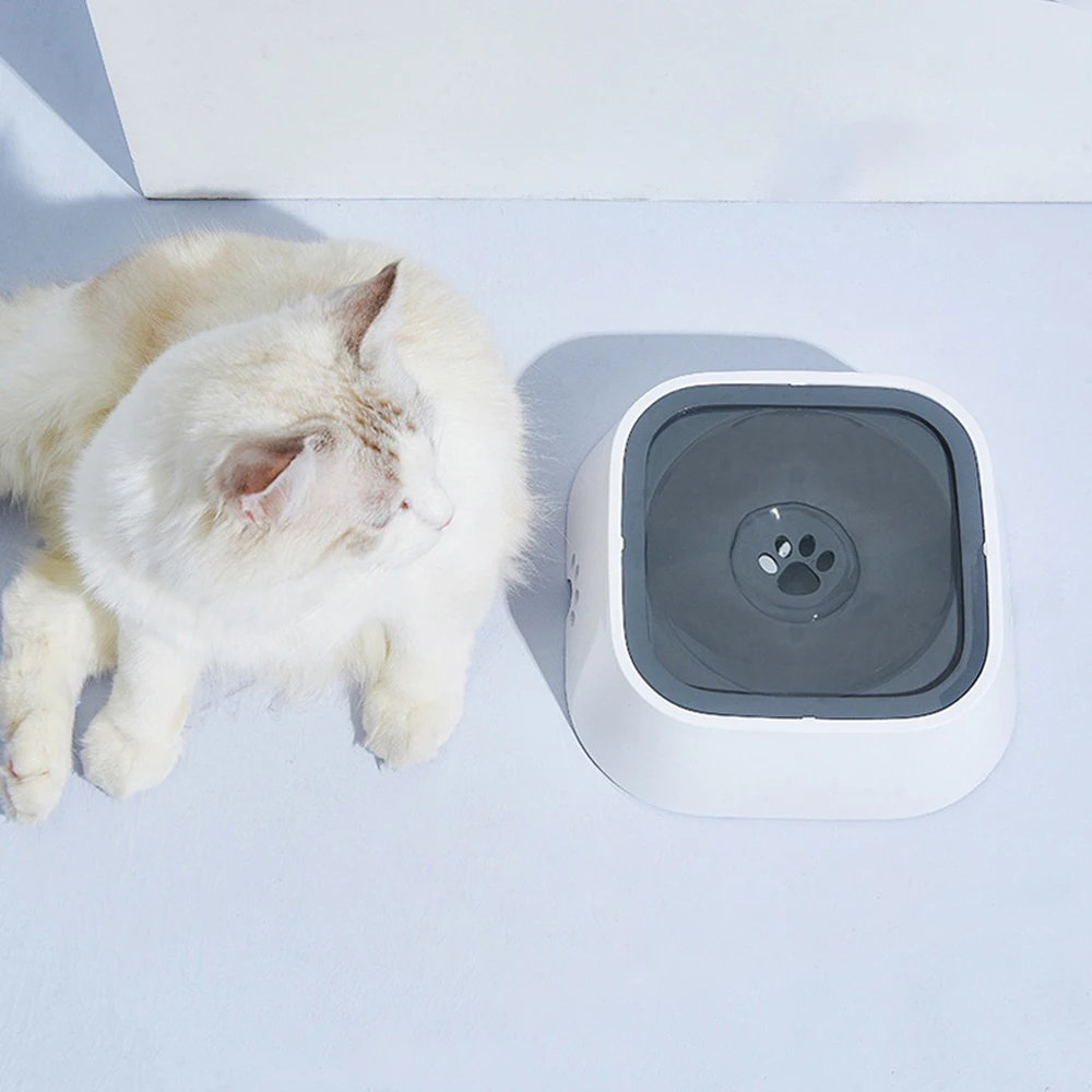 Pet floating water bowl splash-proof not wet mouth hair water bowl not wet beard pet drinking bowl