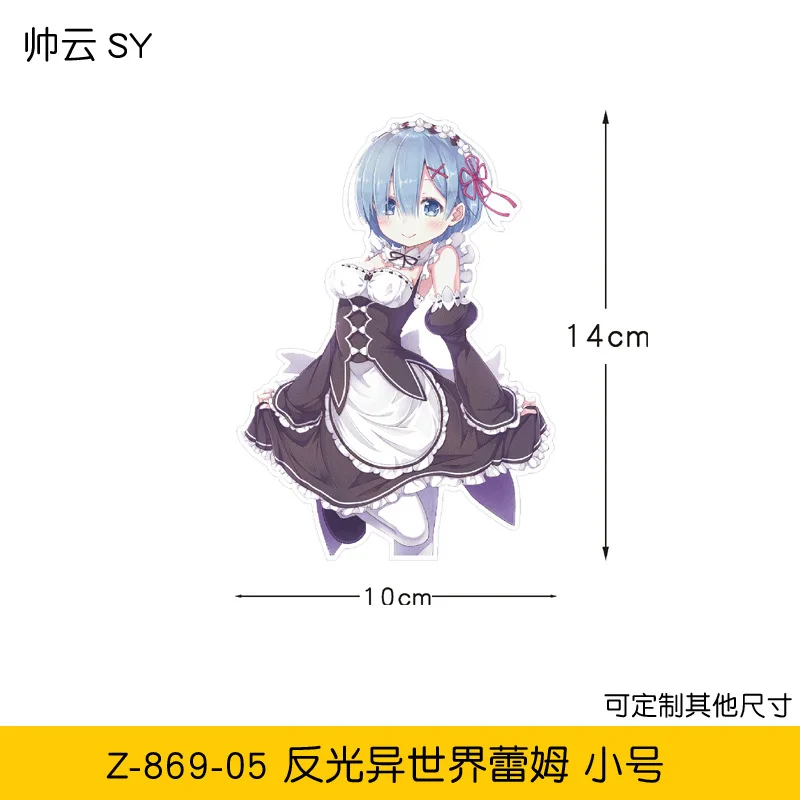 Wholesale Anime Re Zero Starting Life In Another World Rem Ram Car Reflective Stickers
