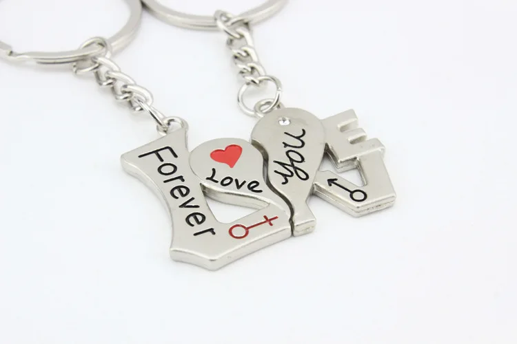 Женский брелок металлический в форме сердца для влюбленных пар кольцо ключей