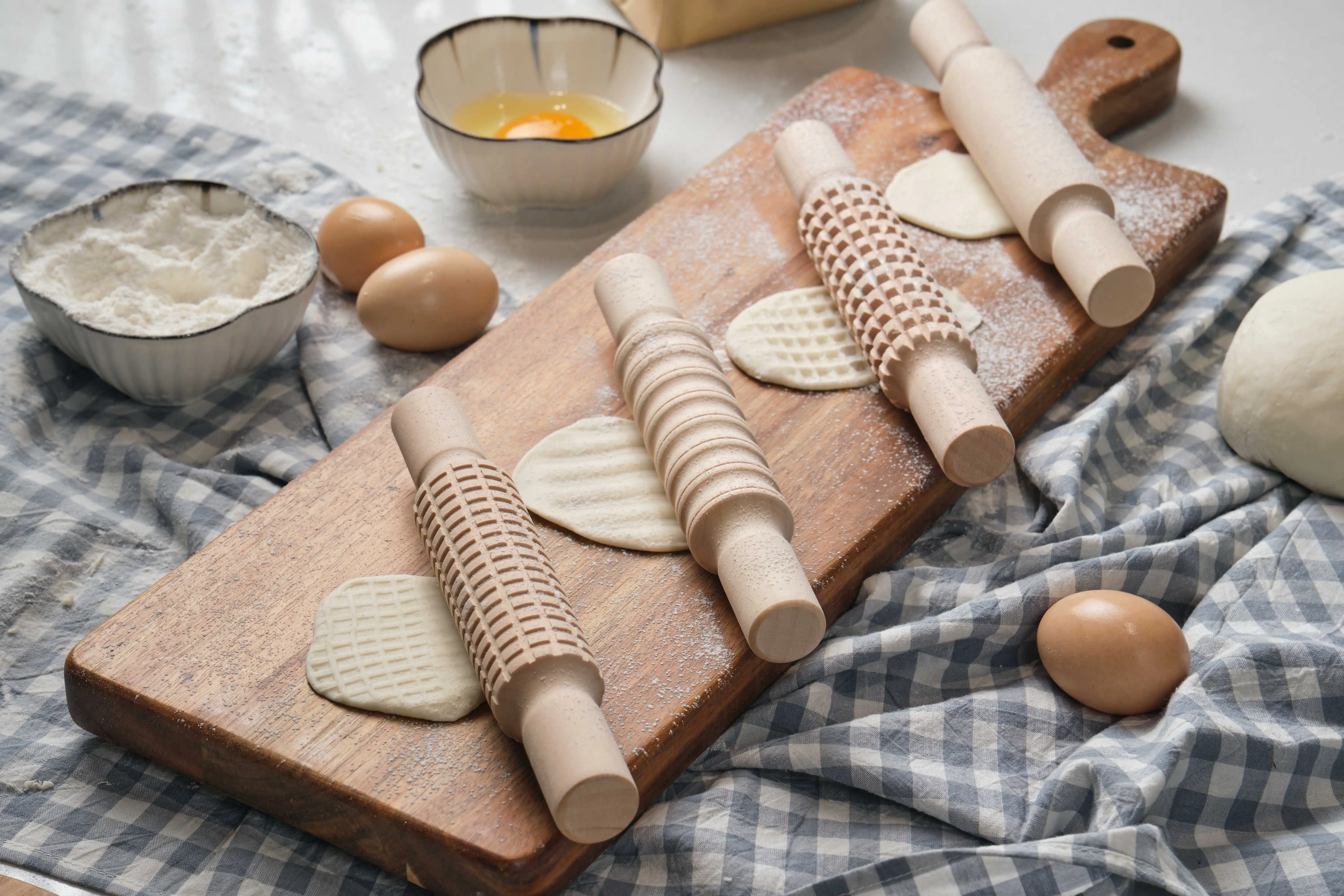 baking DIY lotus 4-piece rolling pin gear design commercial rolling dough children tableware