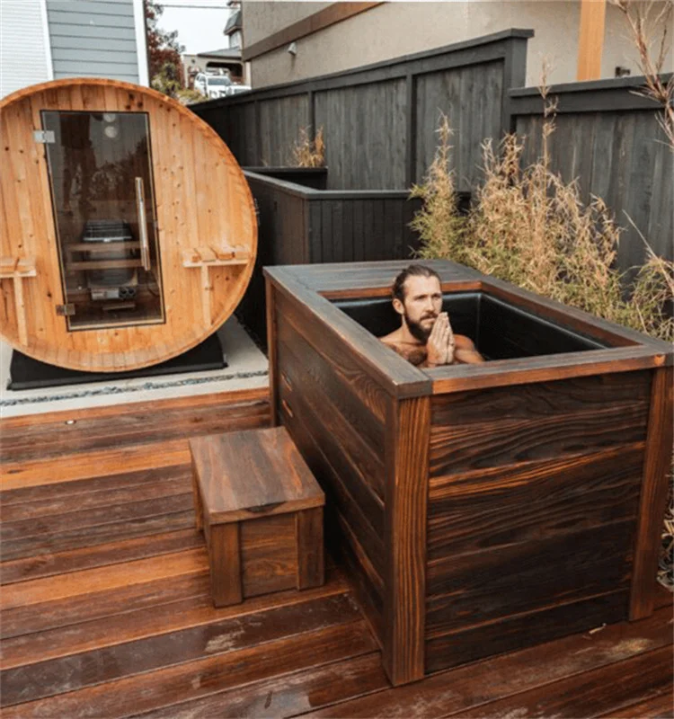 Cold plunge wooden cold plunge tub chiller ice bath cold plunge with water chiller