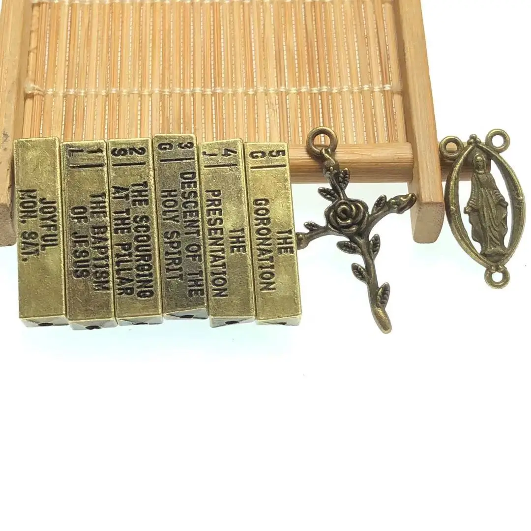 6 шт./компл. 29 мм бусины из металлического сплава Религиозные четки соединительные полосы Бусины с отверстием пять загадок