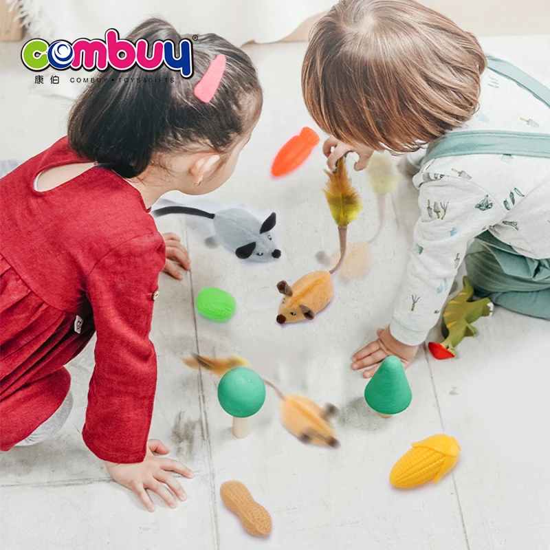 Забавная имитация мягкого индукционного освещения кролик ловит игрушку-мышь