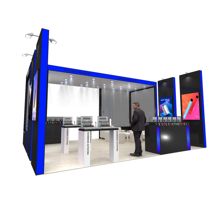 IZEXPO Display Stand Wooden Partition Walls Booth Design Manufactures Trade Show Booth Portable Custom Expo Exhibition Booth