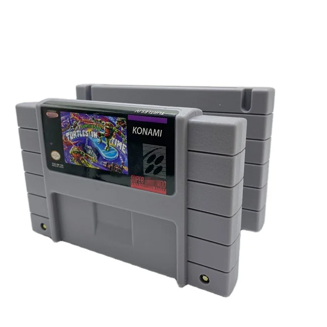 Factory 16 Bit Turtles IV Turtles in Time video game card for SNES Game Cartridge