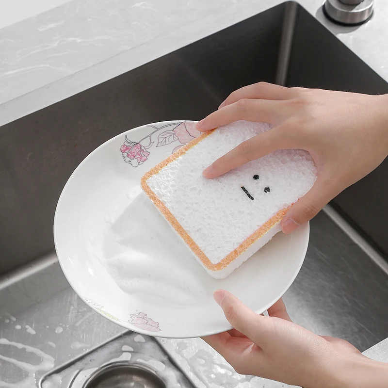 Cute Cartoon Sponges Kitchen Non-Scratch Natural Kitchen Compressed Sponges Natural Wood Pulp Fiber for Kitchen Cleaning