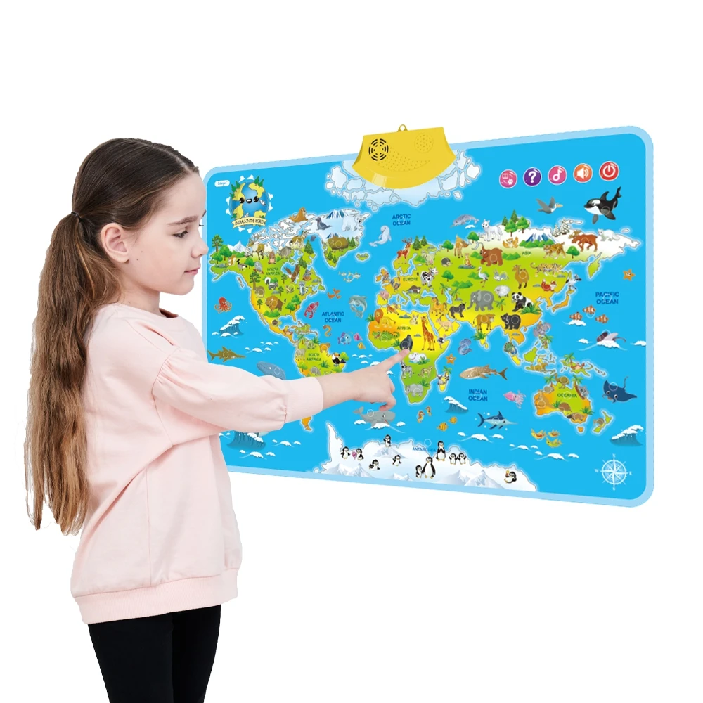 Children Toy Spanish Learning Chart Language Alphabet Chart Audio Talking Poster Educational Toys for Kids