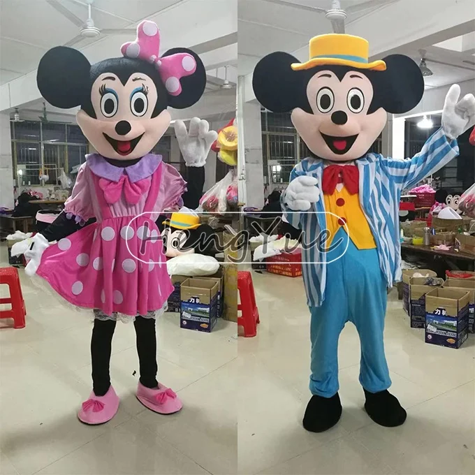 Popular Mickey Minnie Mascot Costume Mouse Fancy Cartoon Walking Character Costumes Cosplay Party Christmas Dress For Adult