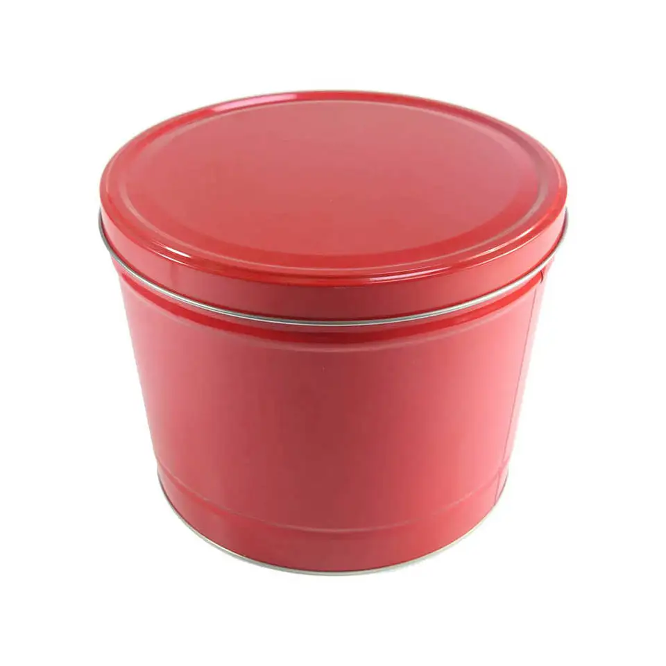 Direct Factory Wholesale Popcorn Packaging Buckets  Metal Tin Custom Popcorn Buckets Large Tin Storage Box