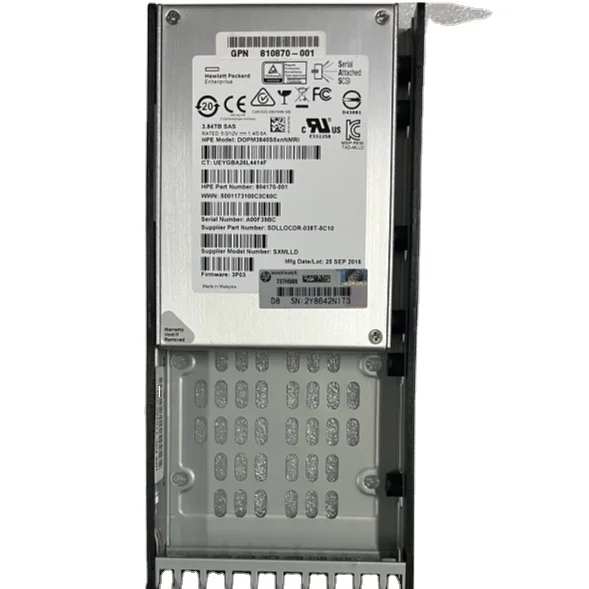 810773-001 HPE 3PAR 8000 3.84TB SAS SFF (2.5in) SSD K2P91A  K2P91B  P08721-001 879391-001