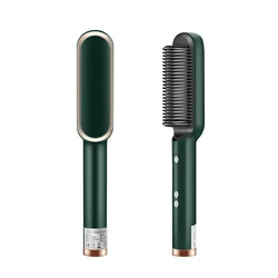 Amazon electronic straightening brush Tourmaline Ceramic hair straight flat iron fast hot comb professional hair straightener