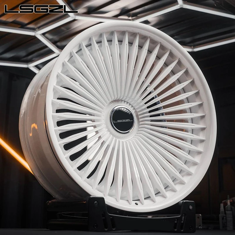 luxury 5x114.3 5x112 5x120 5x130 2 piece deep concave white multiple spokes forged alloy car wheel rim 18 19 20 21 22 24 inch