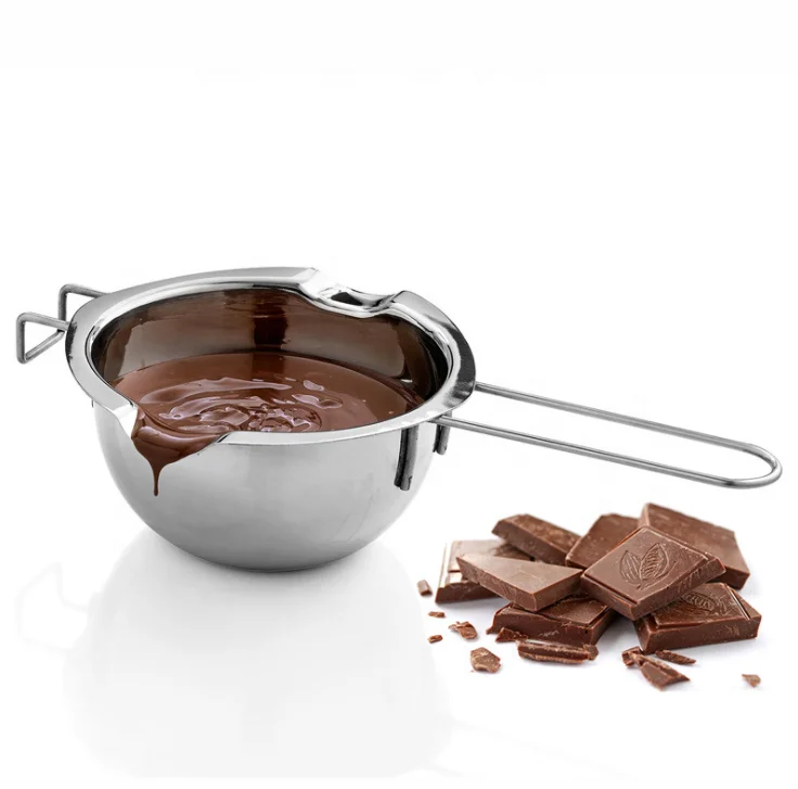 Baking Tool Mixing Candy Candle Fountains Stainless Steel Cheese Butter Chocolate Melting Pot with Pouring Spouts