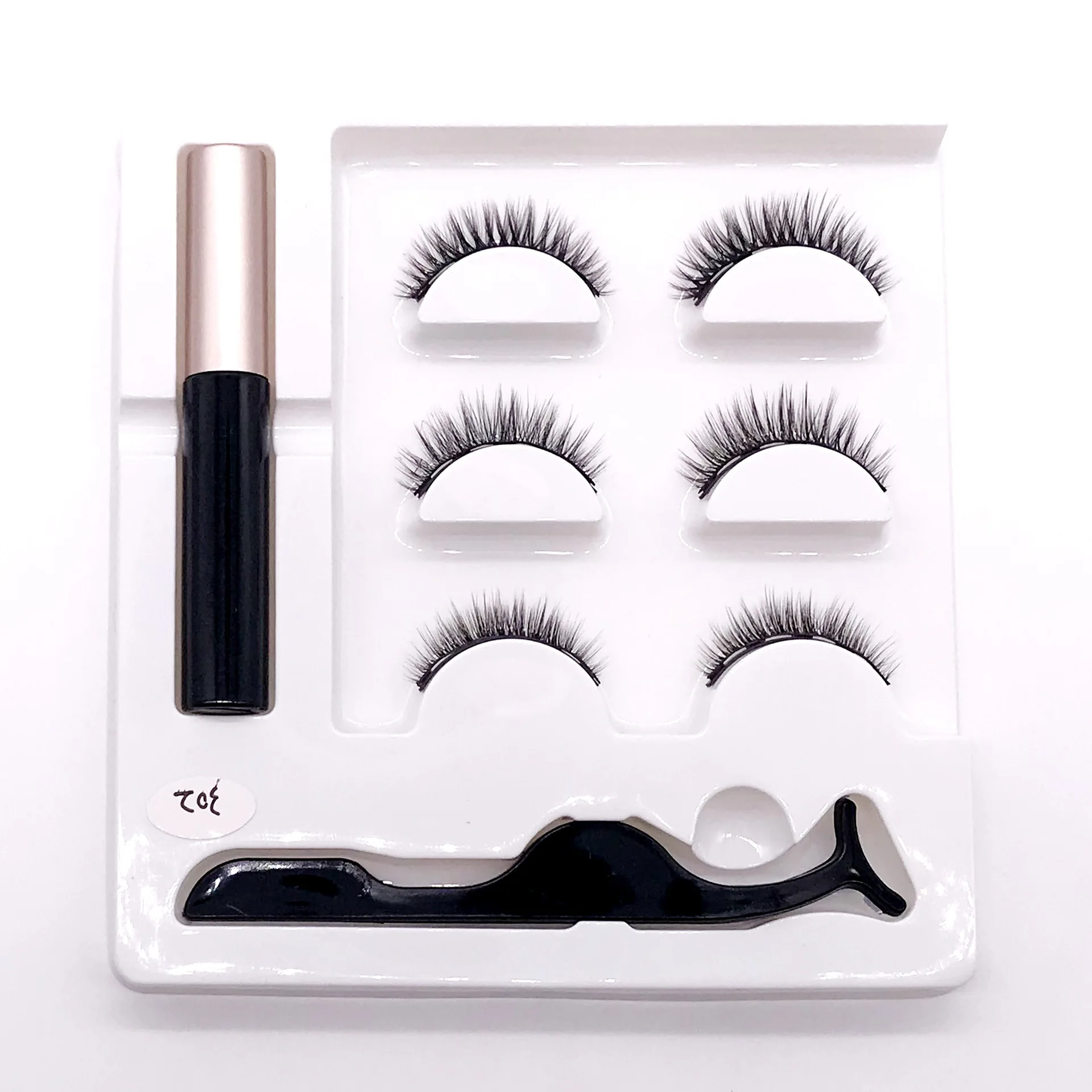 Hot selling 2022 Magnetic Silk Eyelashes Custom Eyelash Magnetic Box 3D Mink Magnetic Eye Lashes with Magnetic Eyeliner Set