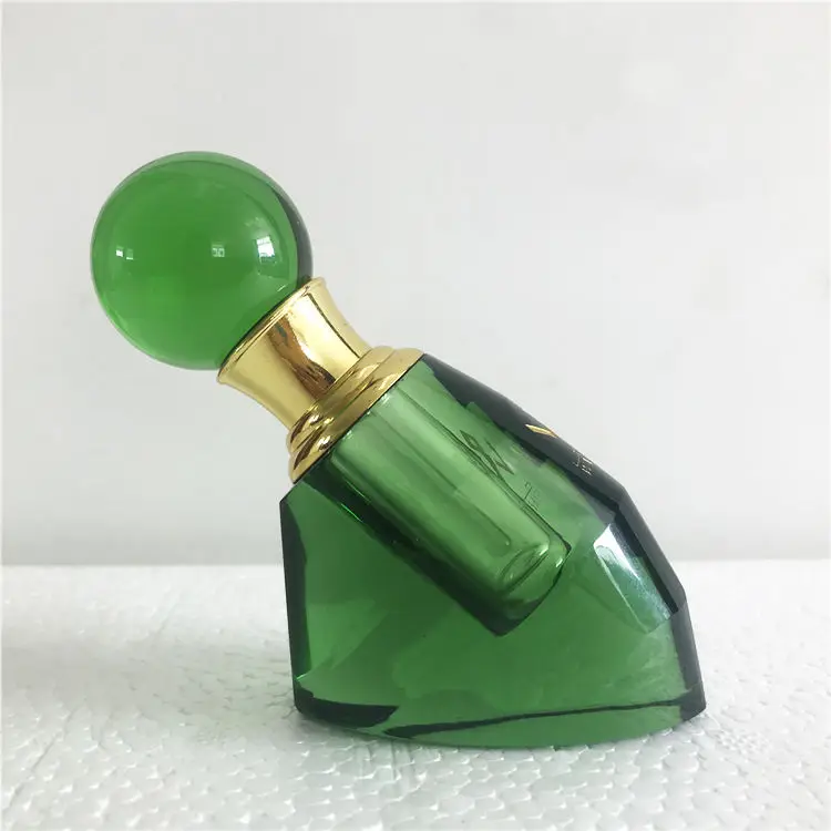 Attar Oil Glass Bottle Green Quartz Crystal Perfume Empty Oil Perfume Bottle Attar Oil Glass Display Bottle