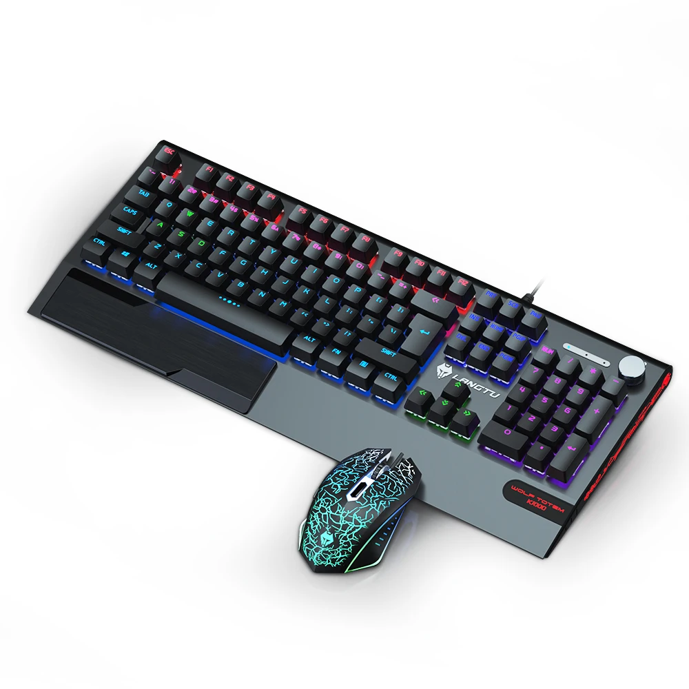 Механическая игровая клавиатура и мышь комбинированная с RGB-подсветкой 104 клавиш для ПК игрового