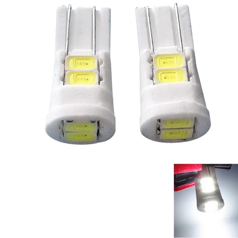 DC12V White T10 194 168 6SMD 5730 Chip Wedge Ceramics Light Car LED Door Bulbs Marker Lamps