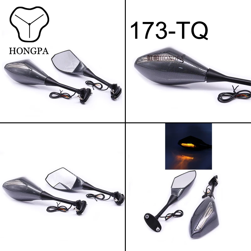 Motorcycle LED Turn Signals Rearview Side Mirrors for Honda CBR 600 900 1000 RR CBR300R CBR500R CBR250R