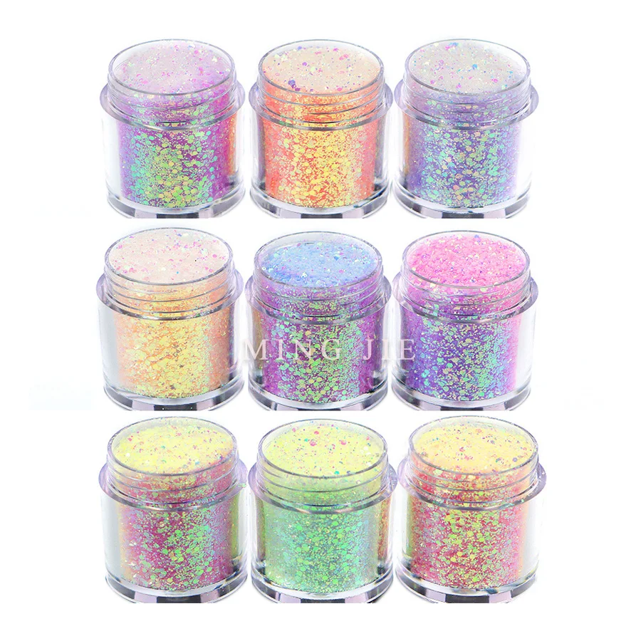 Wholesale Bulk Photochromic Chunky Mix UV Glitter Powder For Nail Art