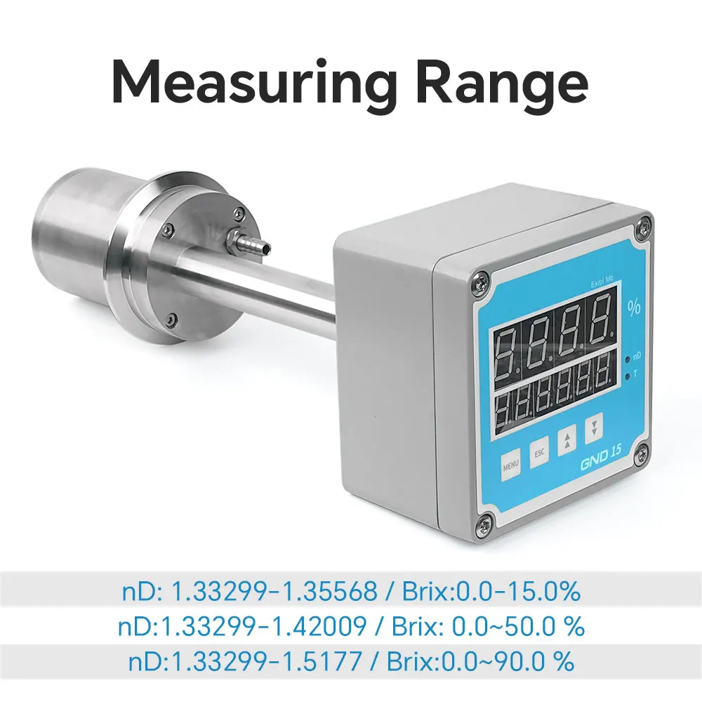 high operating temperature digital inline process refractometer for monitoring hygiene in food manufacturing