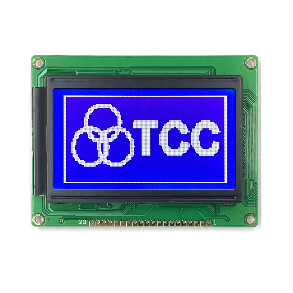 Hot Selling 12864 Monochrome LCD display ST7920 Controller 128X64 Matrix Graphic