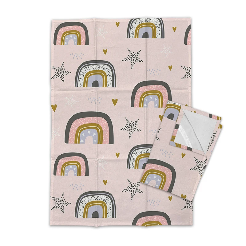 Wholesale custom digital printing linen cotton kitchen tea towel cotton twill fabric sublimation tea towels