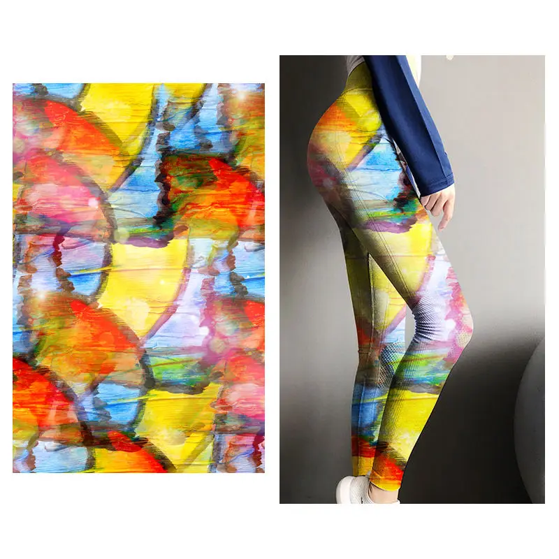 4 Way Stretchable Printable Yoga Wear Fabric 77%Polyester 23%Spandex Athletic Yoga Fabric for Yoga Pants