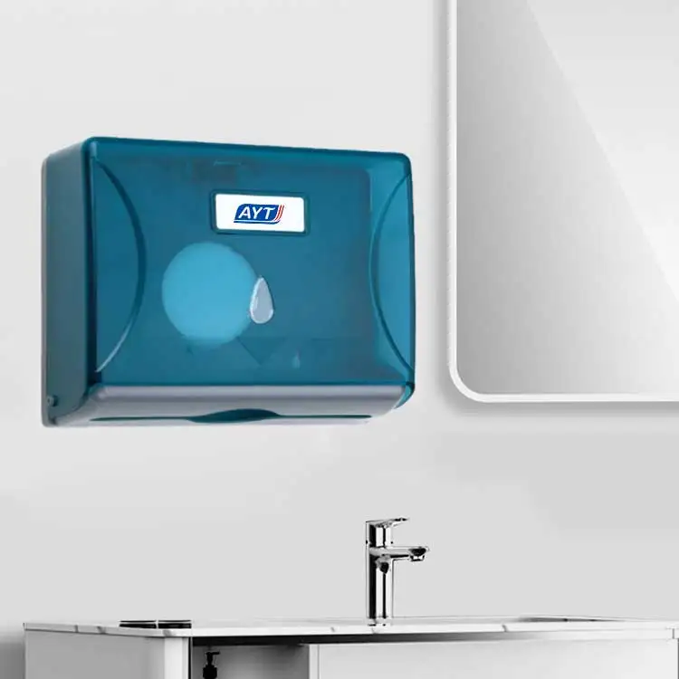 Waterproof plastic clear green kitchen wall mount paper towel holder with lock