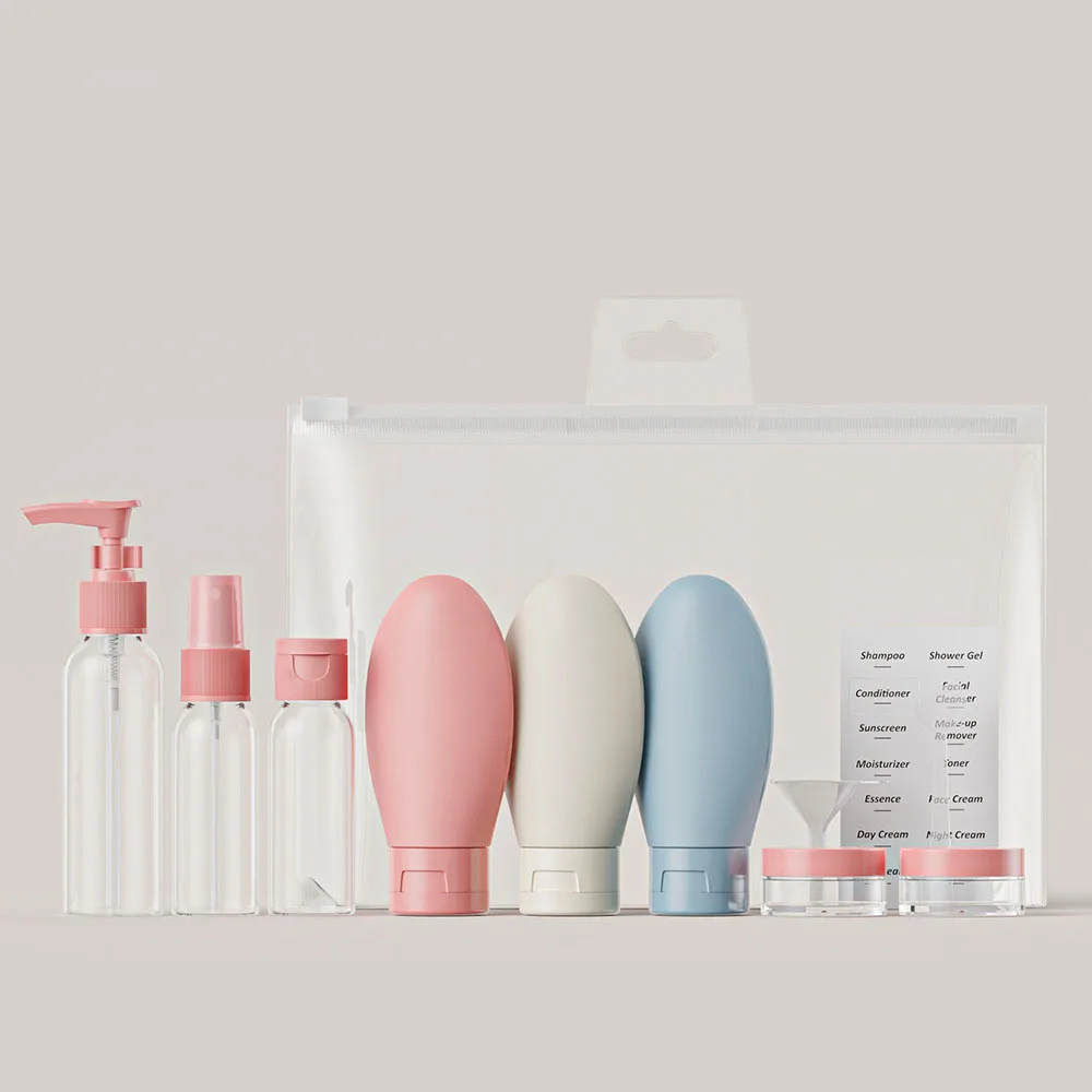 Split Bottling Set Travel Small Empty Bottle Cosmetic Spray Bottle Shower Gel Small Travel eleven-piece Travel Kit Set Bottle