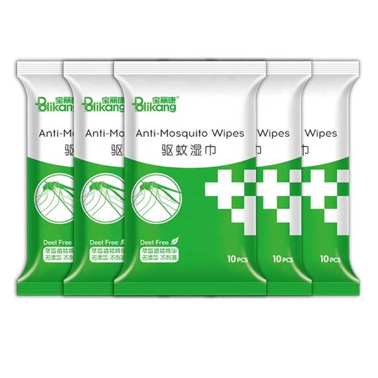 OEM Mosquito Repellent Wet Wipes Single Package  Anti Mosquito Wipes