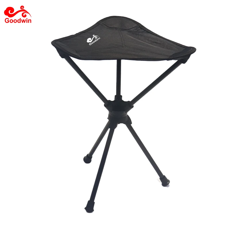 Factory Customized 360 Degree Swivel Stool Mini Aluminium Portable Stool Three Legs Beach Camping Chair