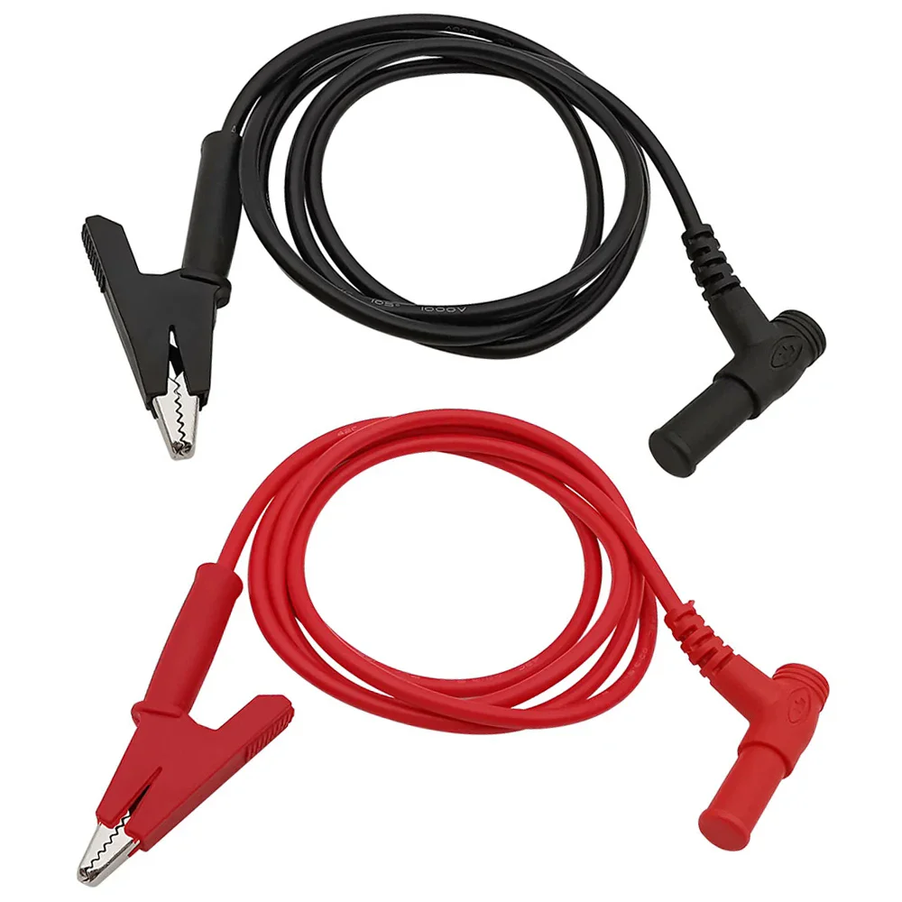 1Pair Insulated Alligator Clip to 4MM Banana Plug Test Cable Lead Connector Crocodile Clip Cable for Multimeter Measure Tool