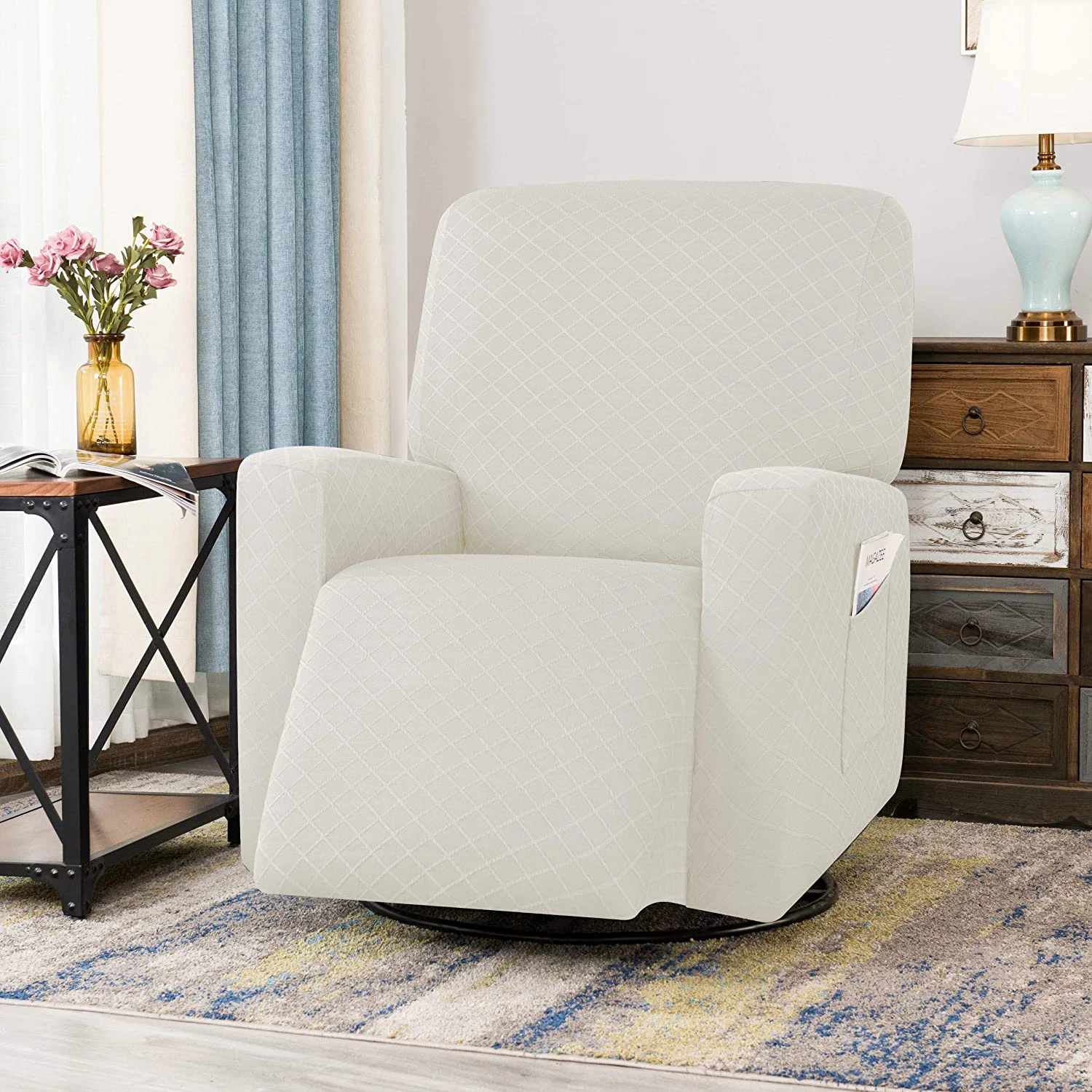 Jacquard Fabric Stretch Armchair Cover Couch Cover Diamond Recliner Sofa Cover for Office Home