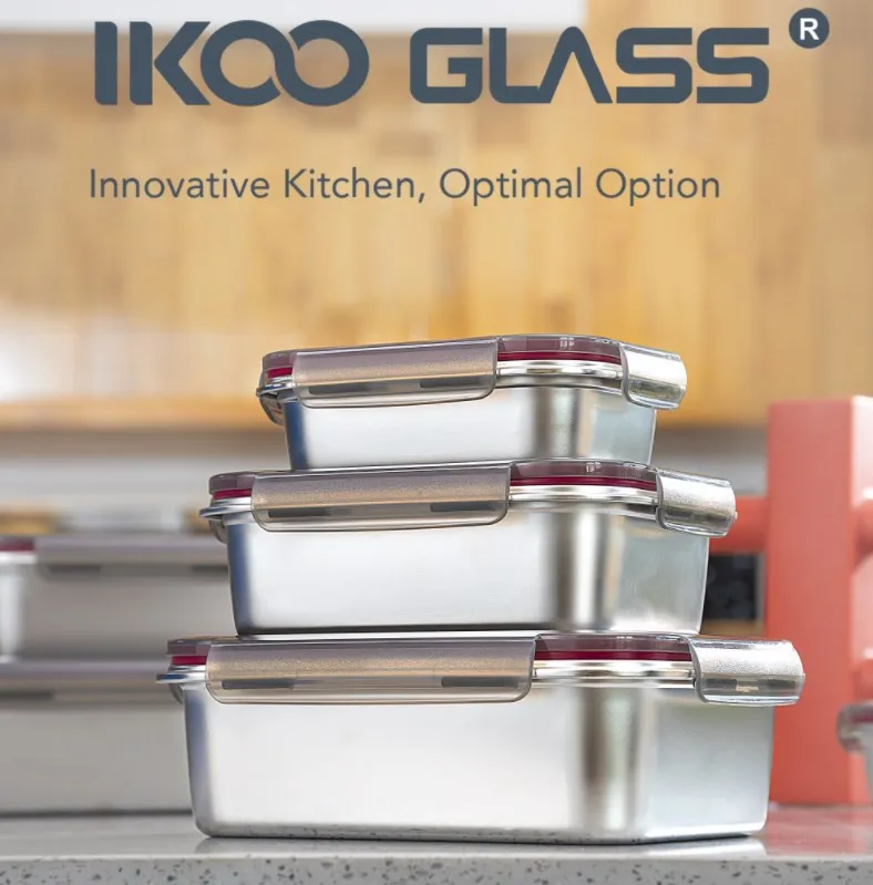 IKOO stainless steel food container with lid