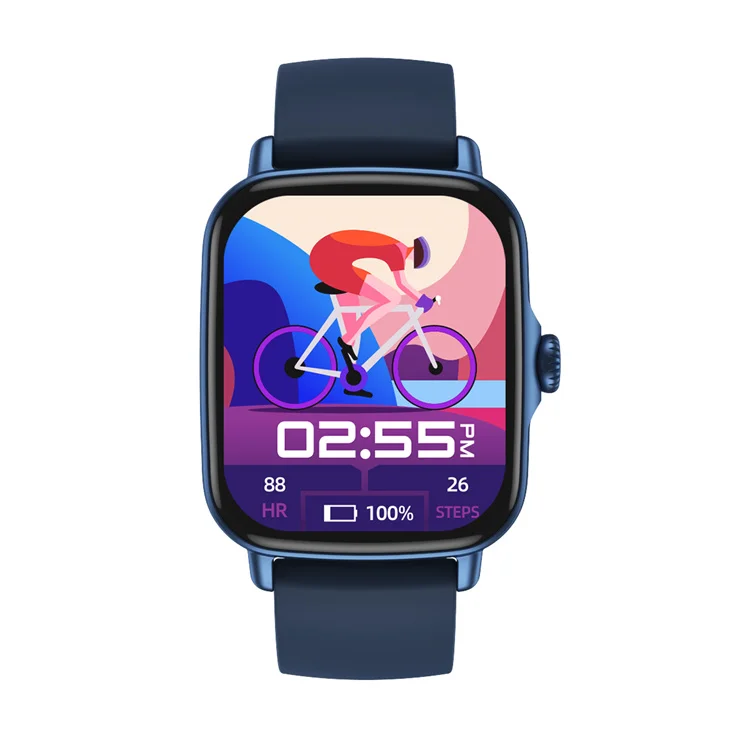 Competitive Price Android Ios 1.69 Inch Square Aw18 Smart Sports Watch Ip68 Waterproof Fitness Tracker Hr Bp Smartwatch