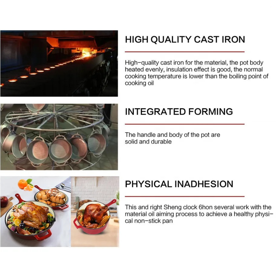 Manufacturer Custom Logo Eco Friendly Outdoor Indoor 18cm- 38cm Dutch Oven Cast Iron Pot