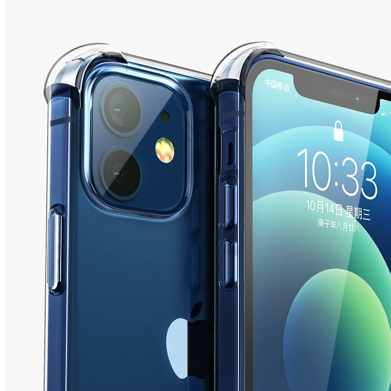  Прозрачный чехол для Iphone 7 8 XR XS противоударный сотового телефона силиконовый прозрачный на заказ Apple 11 12 Mini Pro