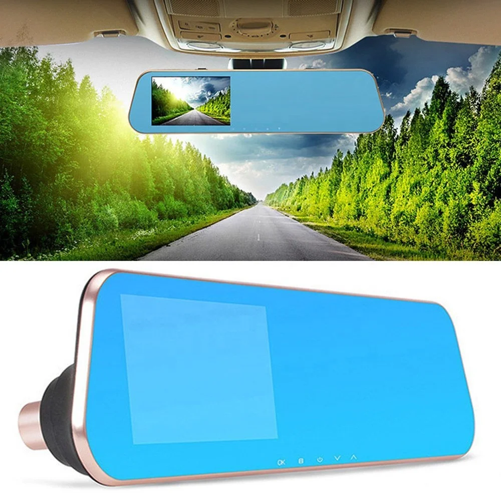 Wide angle HD Car DVR Camera Auto Digital Video Recorder Camcorder dual lens Rearview Mirror Dash cam