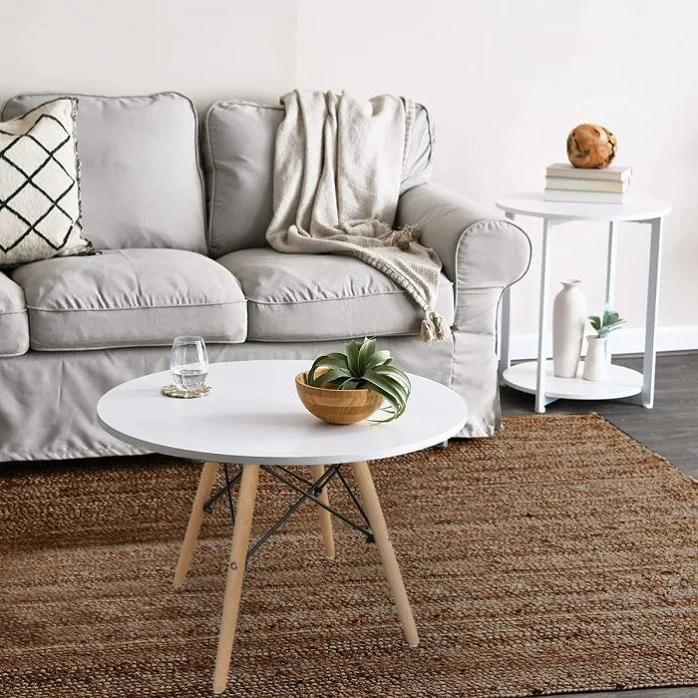 Travertine Round Cylinder Leg Dining Table