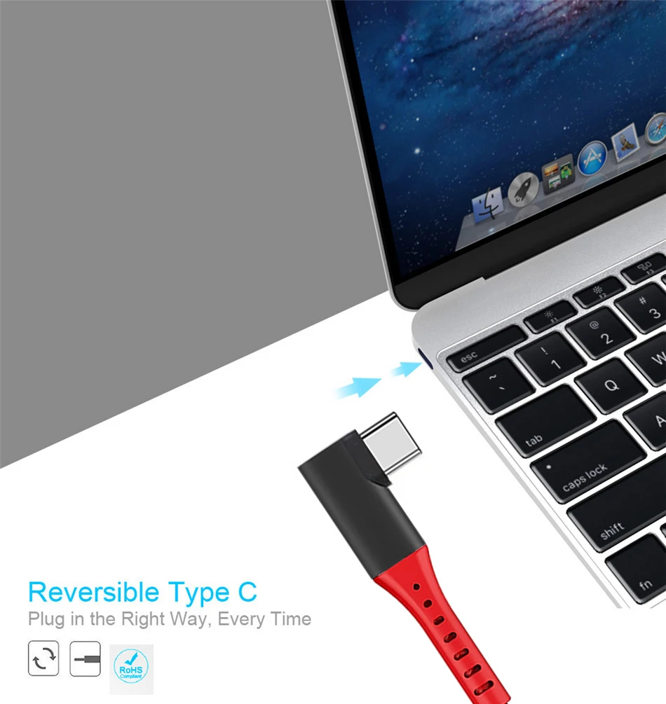 1M customized 3.0 Gen 1 Link Cable elbow C TO elbow C 20V/3A 3.1 Fast Charging 5GB 10GB VR Cable