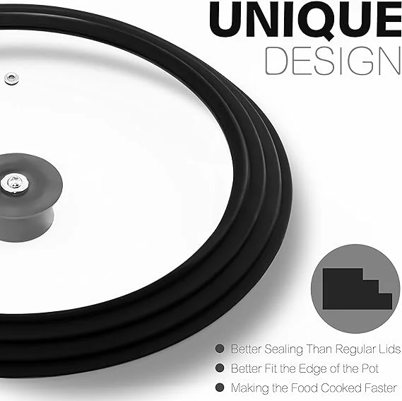 Heat Proof Multipurposehome use silicone High sealing and anti-overflow Visual anti-overflow  pot  lid silicone pot lid