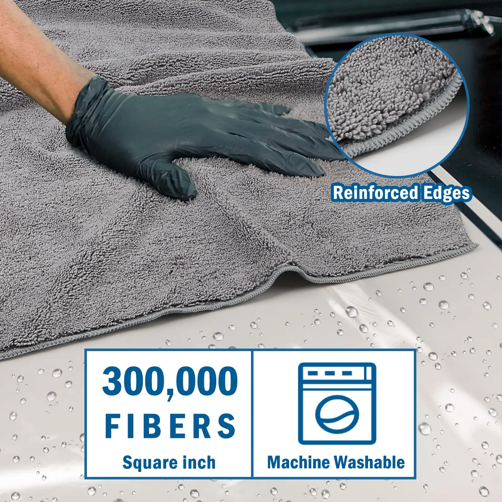 Professional large microfiber car drying towels lint free scratch free car microfiber towel absorbent drying car wash towel