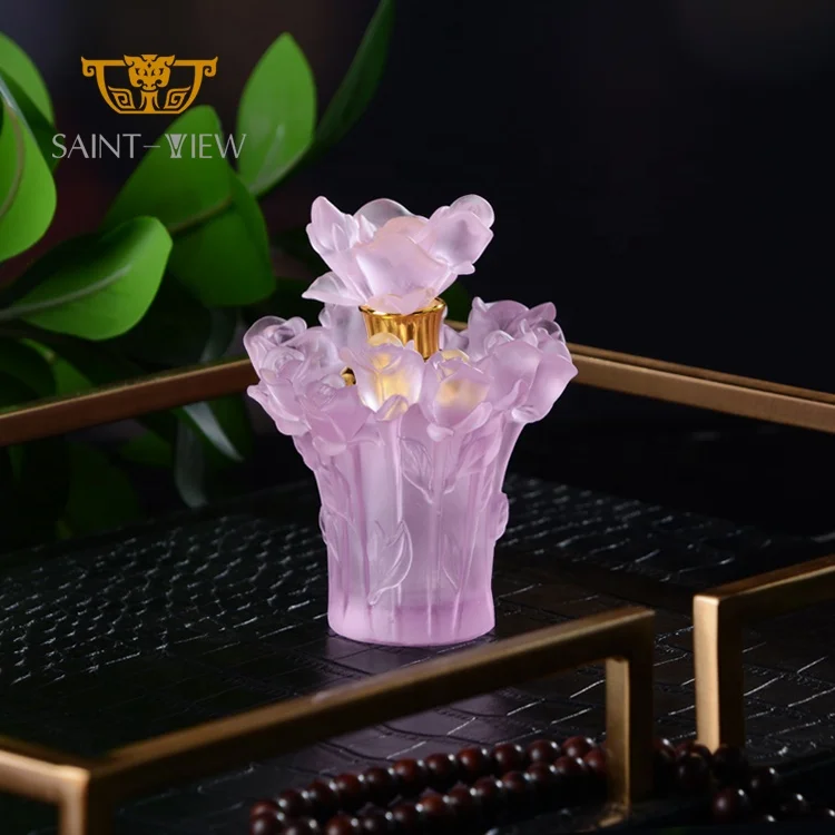 Factory 9ML Crystal Arabic Carved Rose Woman Lady Gift Essential Oil Perfume Dropper Bottles