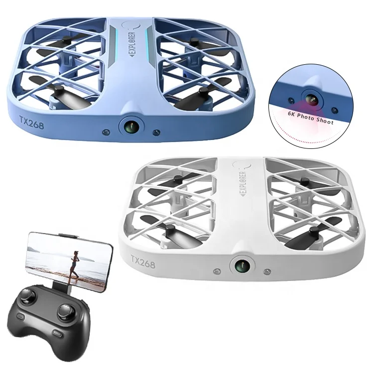 Qilong Mini Drone With 6K Camera Rc Quadcopter UAV Profissional Photography Headless Mode Grid Four-Axis Mini Drone Kids Rc Toys