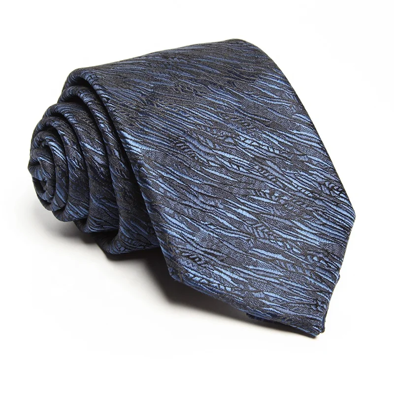 Mens polyester fabric necktie handmade jacquard business skinny ties
