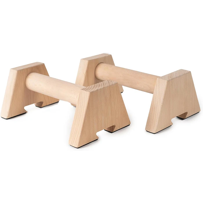 Russian Push-up Stand Bar Wooden Parallels Home Workout Equipment Wooden Calisthenics LOGO For Free
