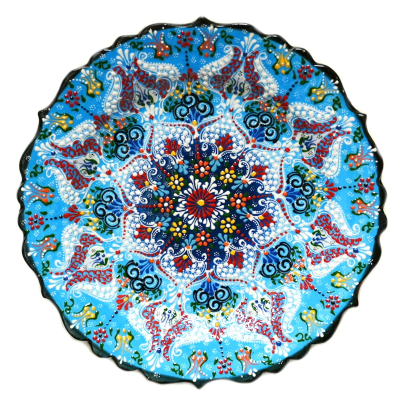 Wholesale Best Seller Colorful Home Decor Stable Turkish Plate Ceramic Hand Painted Traditional Plates