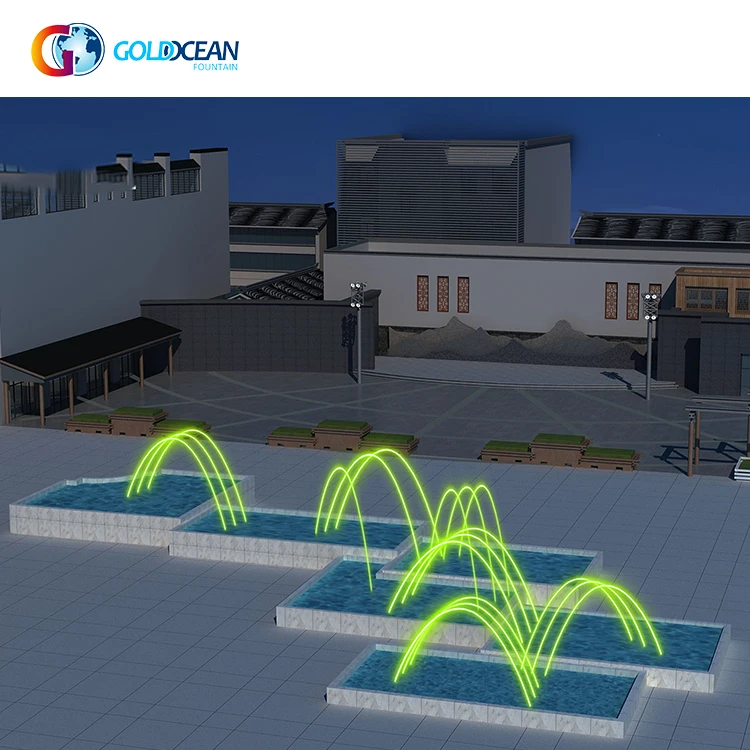Бесплатный дизайн, 6 Соединенных бассейнов, прыгающий струйный фонтан для торгового центра, парка, сада, площади